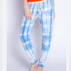 Pj Salvage sail away Blue white tie dye pants S NWT